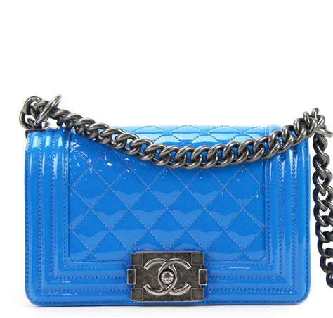 chanel electric blue boy bag|Chanel boy shopping tote.